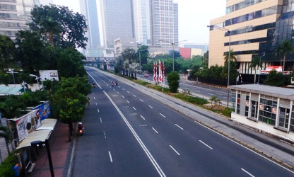 Sejumlah Ruas Jalan Jakarta Terpantau Lengang