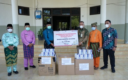 Bank Riaukepri Cabang Siak Salurkan Bantuan Masker