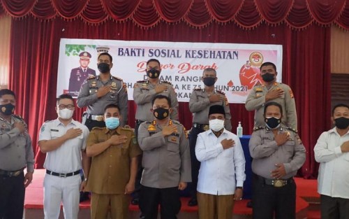 HUT Bhayangkara Ke-75, Polres Rohul Gelar Baksos Kesehatan