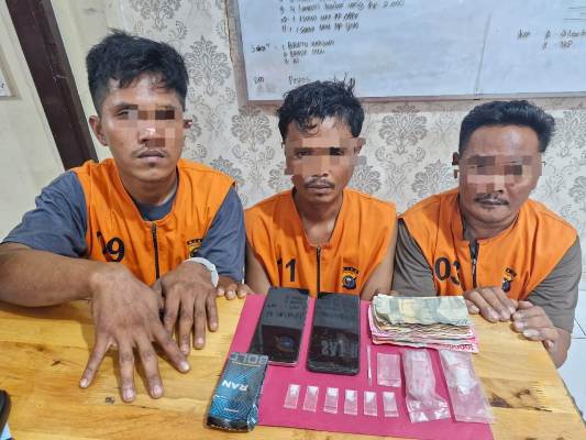 Polres Siak Amankan Tiga Pria, Bersama BB Shabu 1.03 Gram