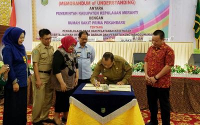 Bupati Meranti Teken MoU dengan RS Prima Pekanbaru