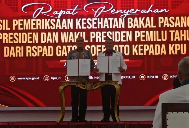 KPU Umumkan Paslon Presiden-Wapres Lulus Tes Kesehatan