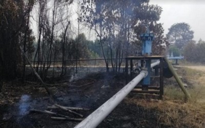 Lokasi Sumur Minyak PT BOB-BSP Siak Terbakar