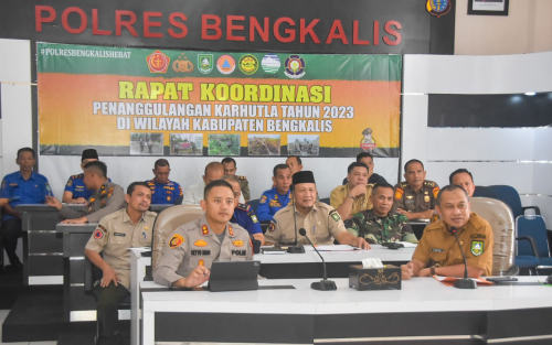 Cegah Karhutla, Wabup Ikuti Rakor di Polres Bengkalis