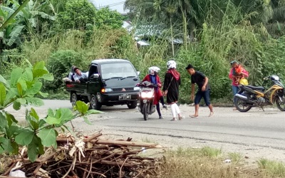 Jalan Pekanbaru-Rohul KM 7 Silam Ancam Pengguna