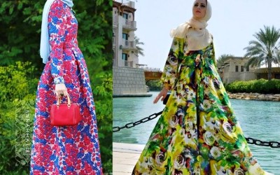 Tampil Feminin dan Langsing dengan Busana Hijab Dress Motif