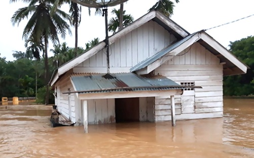 Sungai di Kabupaten Kuansing Meluap, Ratusan Rumah Terendam Banjir