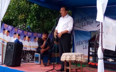 Mantan Bupati Kampar Hadiri Peresmian Posko Syam-Edi