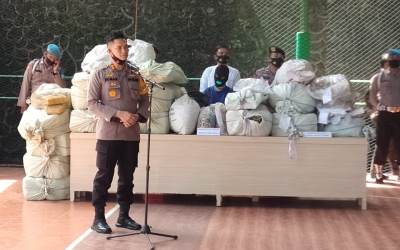 Barang Bukti Ganja Tangkapan Polres Tapsel Dimusnahkan