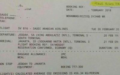 Beredar Tiket Pulang Rizieq Shihab dari Jeddah pada 212