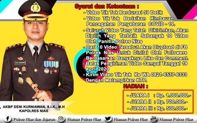 Hilangkan Jenuh, Polres Nias Taja Tik Tok Berhadiah  