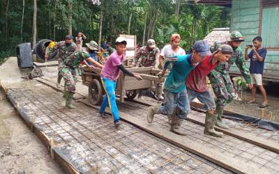 Warga Temiang Sukseskan TMMD ke-108 Kodim Bengkalis