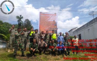 Babinsa bersama Warga Binaan Imbauan Cegah Karhutla