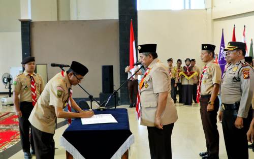 Bupati Alfedri Resmi Dilantik jadi Ketua Kamabicap Gerakan Pramuka Siak