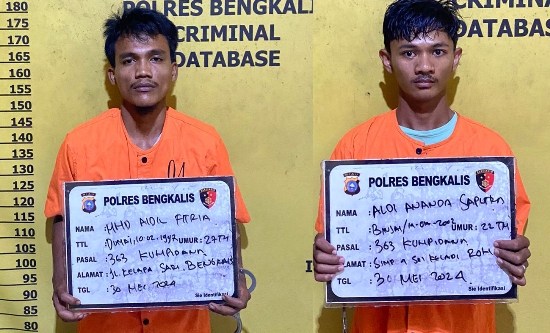 Gondol 6 Laptop SMK 2 Bengkalis, Dua Pelaku Diringkus Polisi