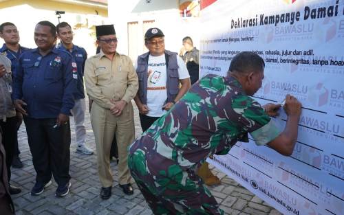 Satu Tahun Menuju Pemilu 2024, Bawaslu Siak Deklarasi Kampanye Damai