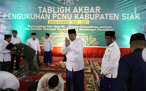 Bupati Alfedri Hadir Pengukuhan Pengcab Nahdlatul Ulama Kab. Siak