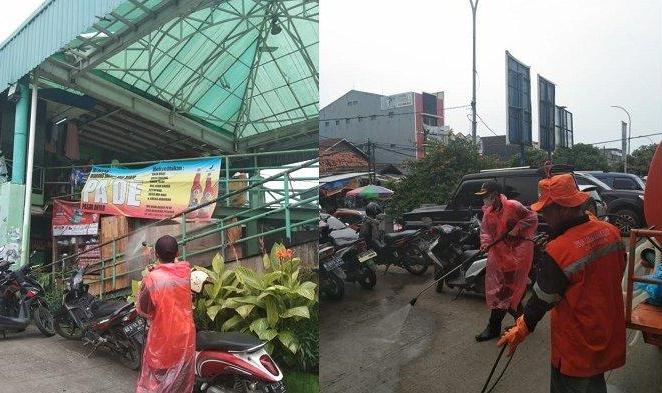 Pasar Anyar Hingga Stasiun KA Tangerang Disemprot Disinfektan