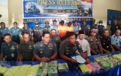 Lanal Dumai Tangkap 11 Kg Sabu dan 63 Ribu Butir Ekstasi