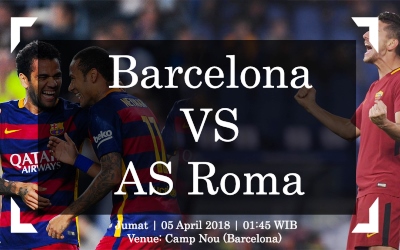 Laga 5 April 2018, Prediksi Barcelona vs AS Roma 