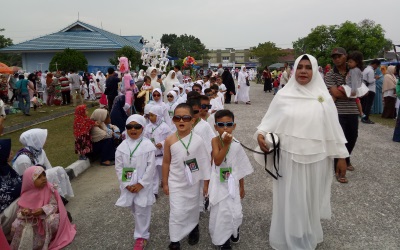 Lucunya, Anak TK Lombang Manasik Haji di Pekanbaru
