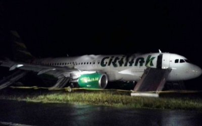 Nahas, Pesawat Citilink Keluar Jalur Saat Mendarat di Padang 2 Luka