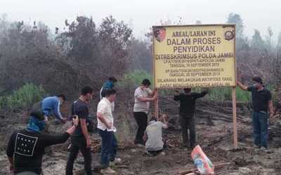 Polda Jambi Segel Lahan Perusahaan Sawit PT MAS