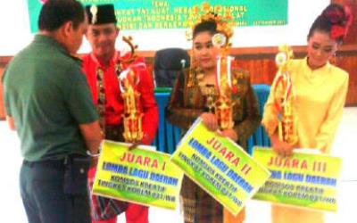 Utusan Kodim Bengkalis Juara lomba Lagu Daerah