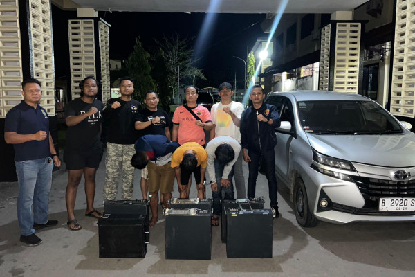 Tiga Pencuri Baterai Telkomsel dan XL Diringkus Polres Bengkalis