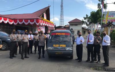 Kapolres Tapsel Lepas Penyaluran Bansos Covid-19