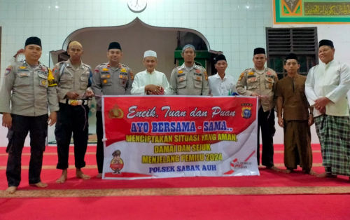 Polsek Sabak Auh Sosialisasi Colling System Pemilu 2024