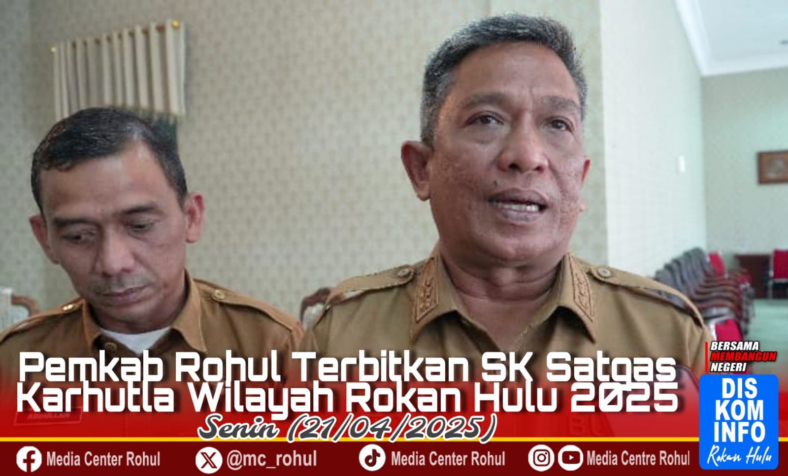 Antisipasi Dini Kebakaran, Bupati Rohul Anton Terbitkan SK Satgas Karhutla