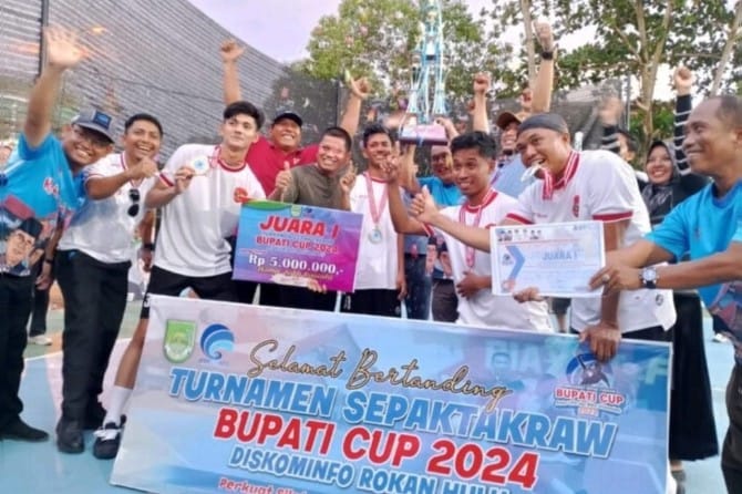 Diskominfo Rohul Sukses Gelar Turnamen Sepak Takraw Bupati Cup 2024