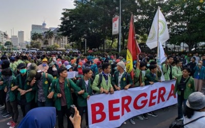 Massa BEM SI Mulai Kumpul di Patung Kuda 