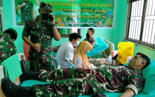 HUT Korem 031/WB, Kodim Bengkalis Gelar Donor Darah 