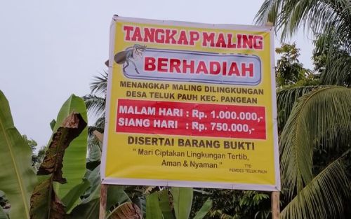 Warga di Riau Buat Sayembara Tangkap Maling Berhadiah Rp 1 Juta