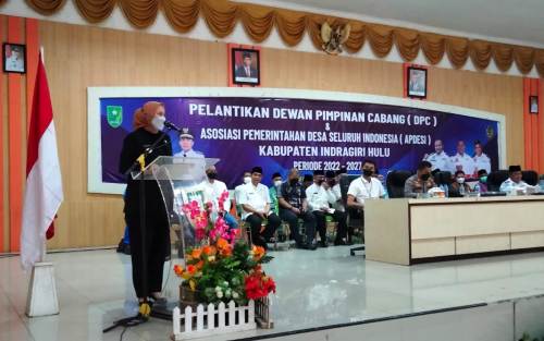 Bupati Rezita Meylani Hadiri Pelantikan DPC APDESI Inhu