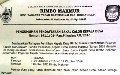 Asisten I Bungkam Soal Desa Rimba Makmur Masuk Rohul