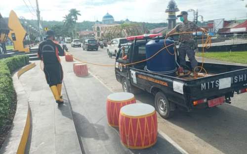 Pemko Gunungsitoli Lanjutkan Penyemprotan Disinfektan