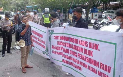 FMPHR Demo DLHK dan Dinas Perkebunan Riau 