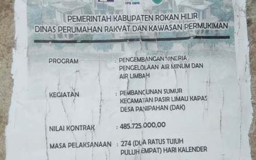 Proyek DAK di Panipahan Tak Diawasi, Sumur Bor Airnya Asin