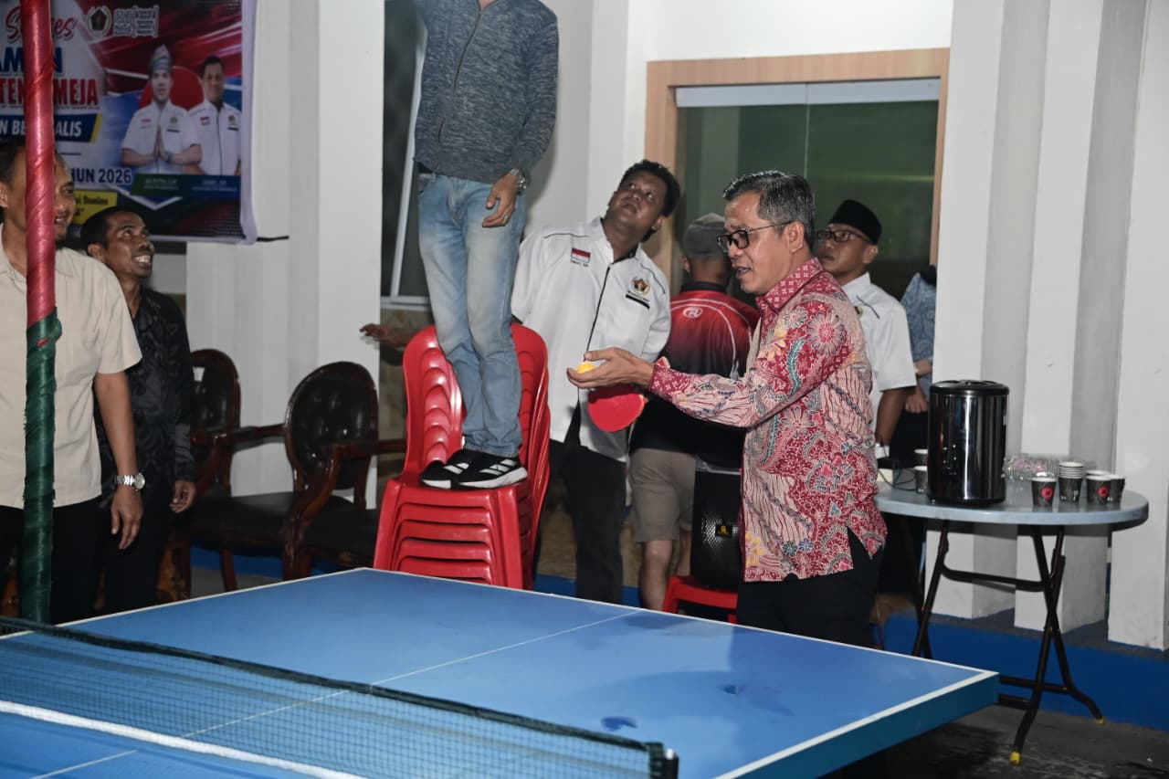 Peringati Haornas PWI Bengkalis Gelar Pertandingan Domino dan Tenis Meja