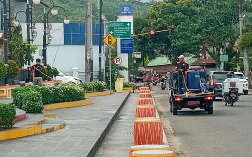 BPBD Gunungsitoli Melanjutkan Penyemprotan Disinfektan