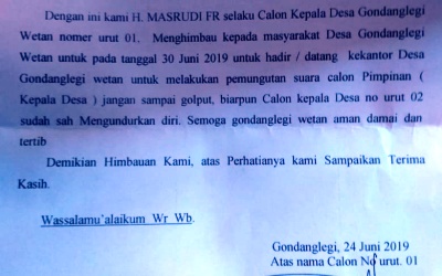 Pilkades Gondanglegi Wetan: Masyarakat Jangan Golput