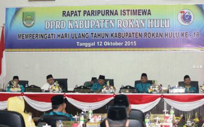 Plt Gubri Hadiri Rapat Paripurna Istimewa HUT Rohul ke-16