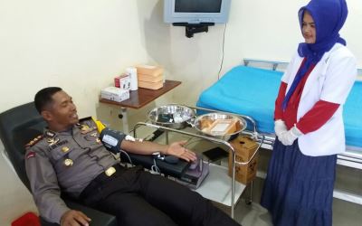 HUT Satpam, Polres Meranti Lakukan Donor Darah