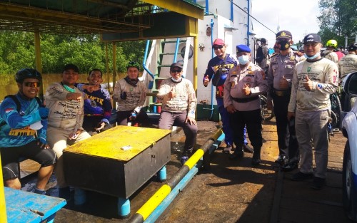 Kapolsek Sungai Apit Lakukan Pengamanan Jalur Gowes Bupati