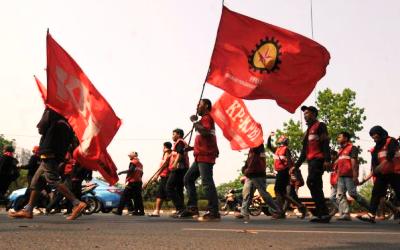 Buruh Long March Tolak PP No 78 Tahun 2015
