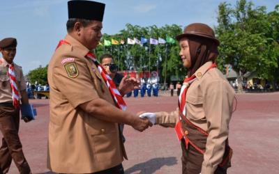 Ahmad Syah Harrofie Irup HUT Pramuka ke-54