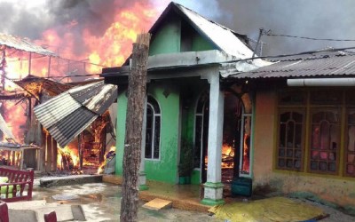 Delapan Rumah Warga Hangus Terbakar di Inhil